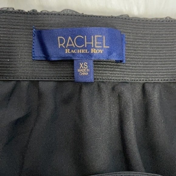 new RACHEL Rachel Roy Black Striped Asymmetrical Hem Maxi Dress US XS - Picture 6 of 7